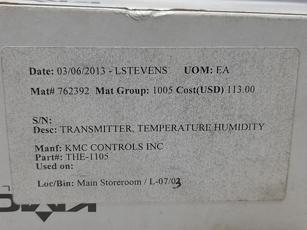 KMC Control THE-1105 Humidity Transmitter With Thermistor THE1105