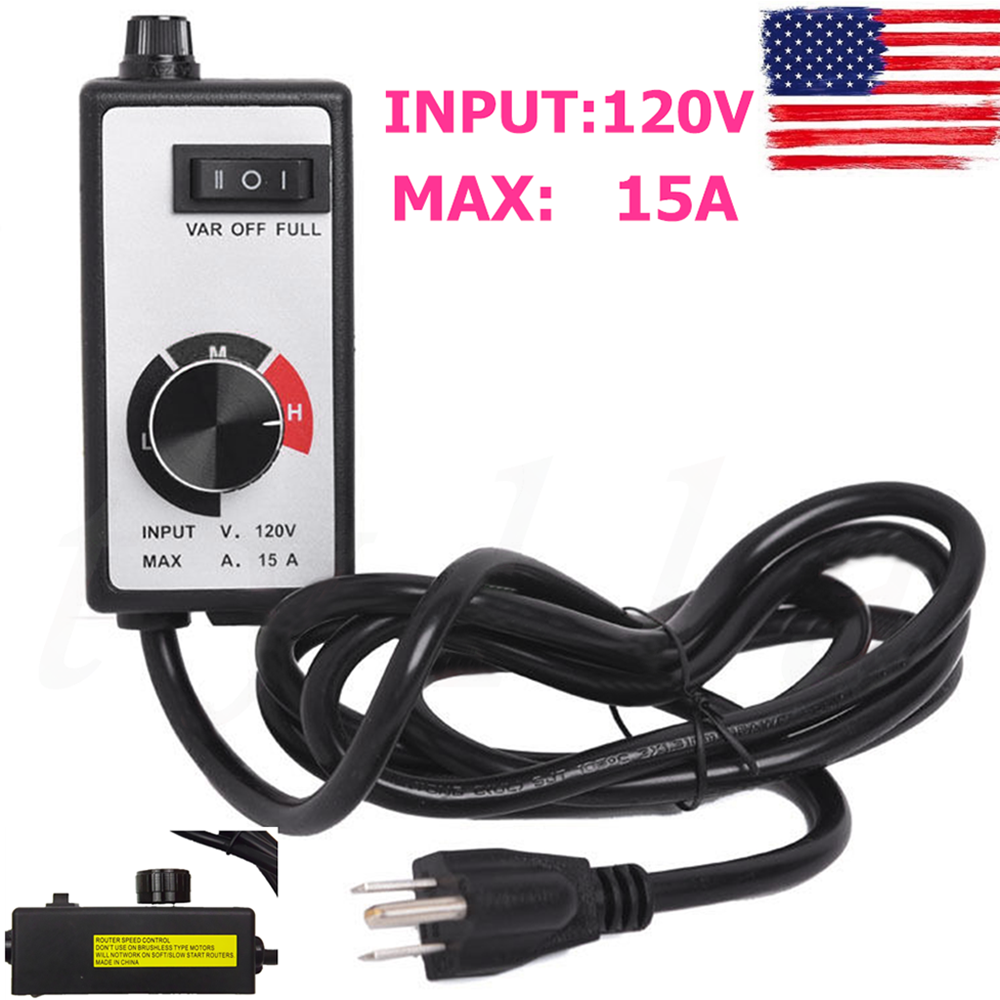 Motor Speed Controller Universal Router Fan Variable Electric Rheostat AC 120V