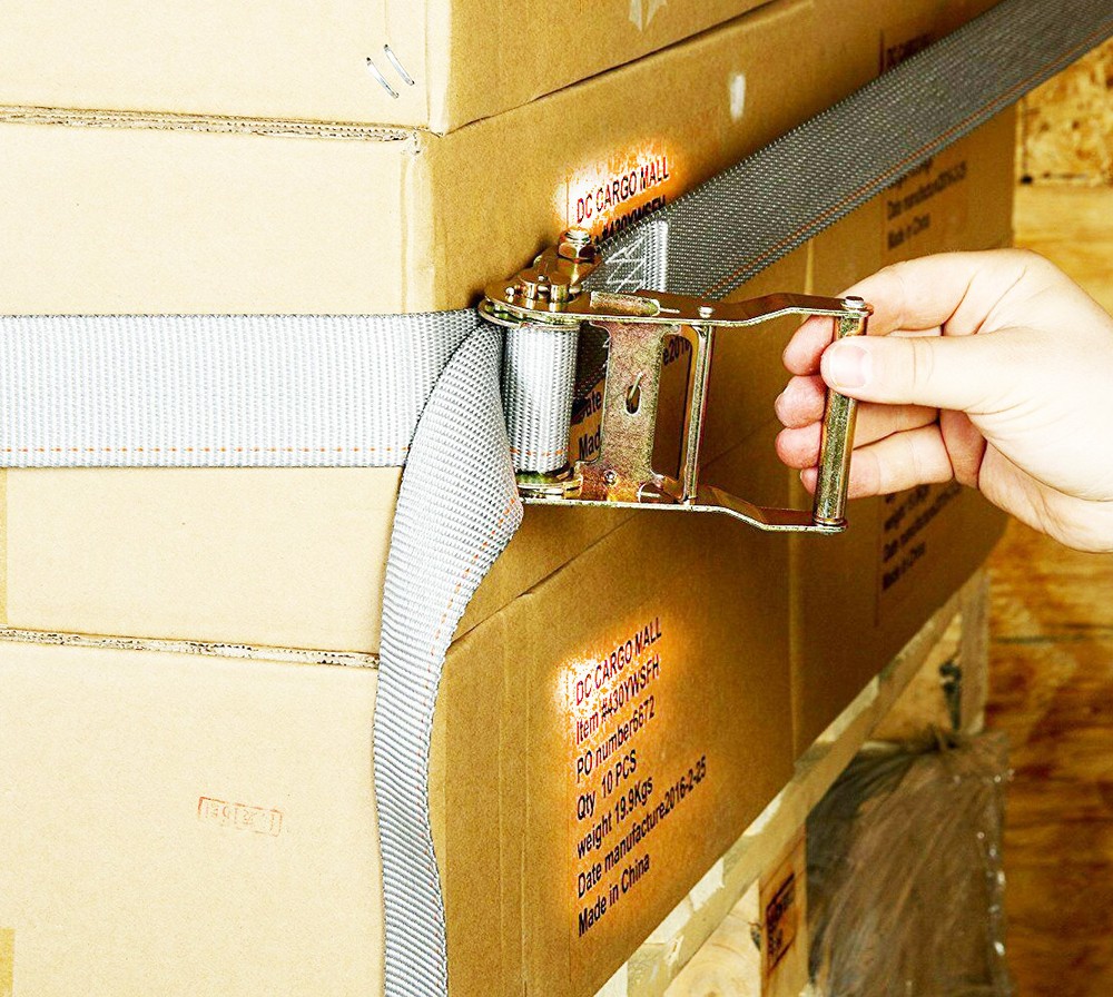 6pk 2in x 16ft E-Fitting Tie Down Straps w/Spring 3000lbs Break Strength Trailer
