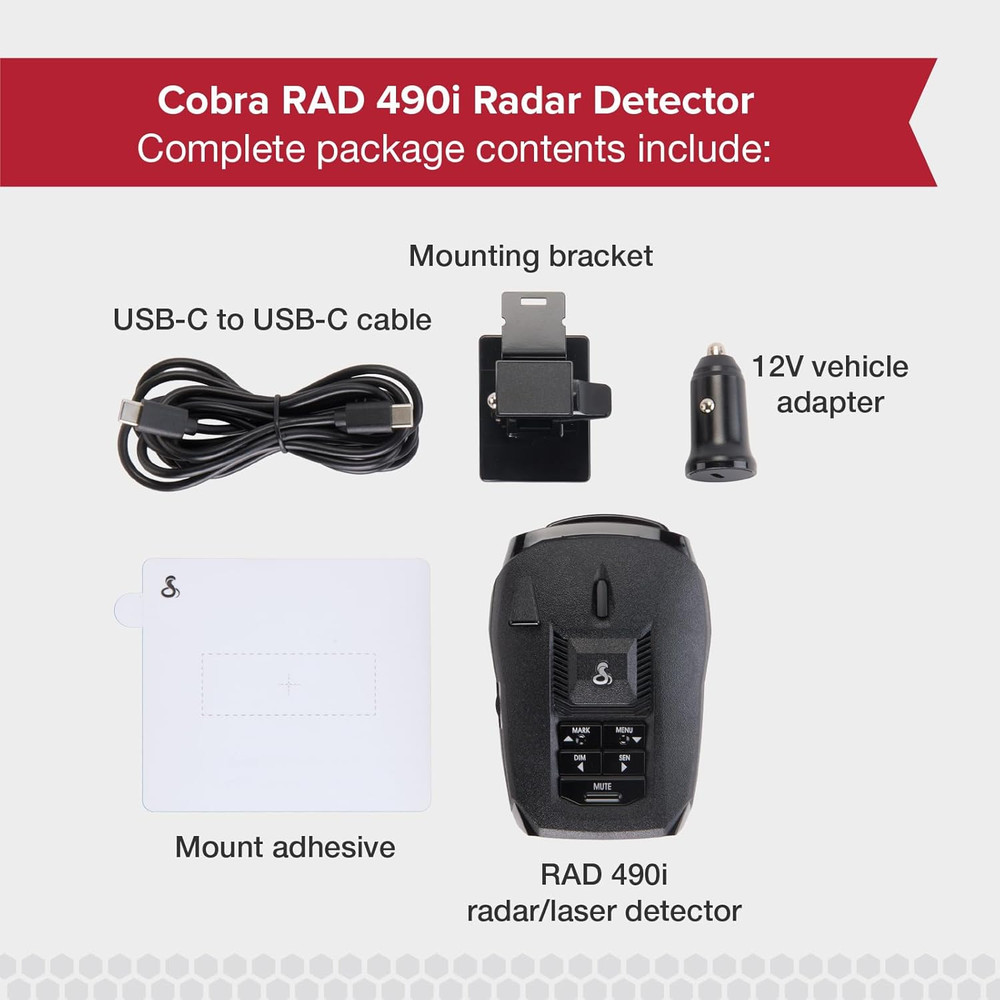 RAD 490I Laser Radar Detector – New Model with Long Range Detection, Bluetooth,