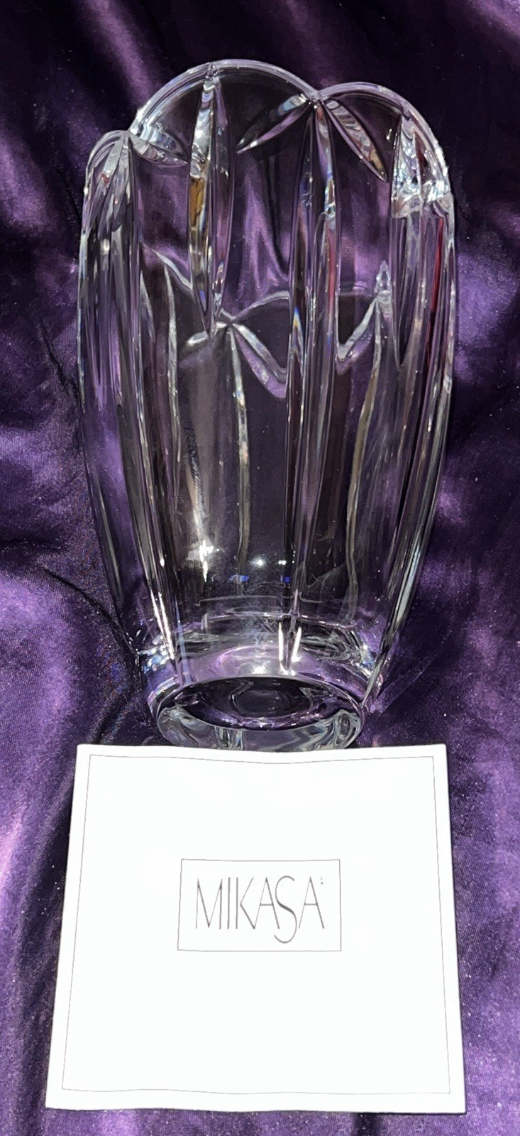 Mikasa Germany Clear Crystal Decorative Vase 8" 1/2 Glossy Finish