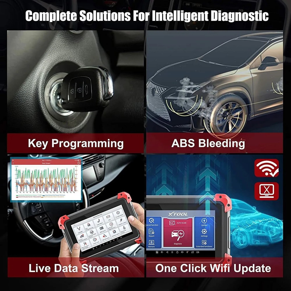 XTOOL D7 OBD2 Full System Diagnostic Scanner Bi-Directional Tool Key Programmer