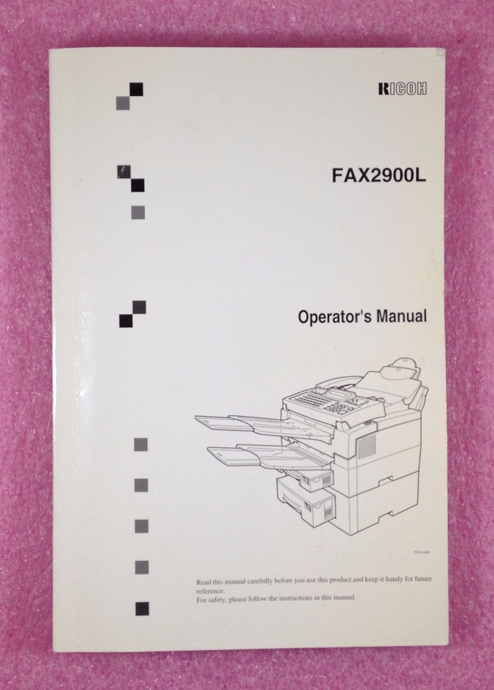 RICOH FAX2900L OPERATOR'S  MANUAL