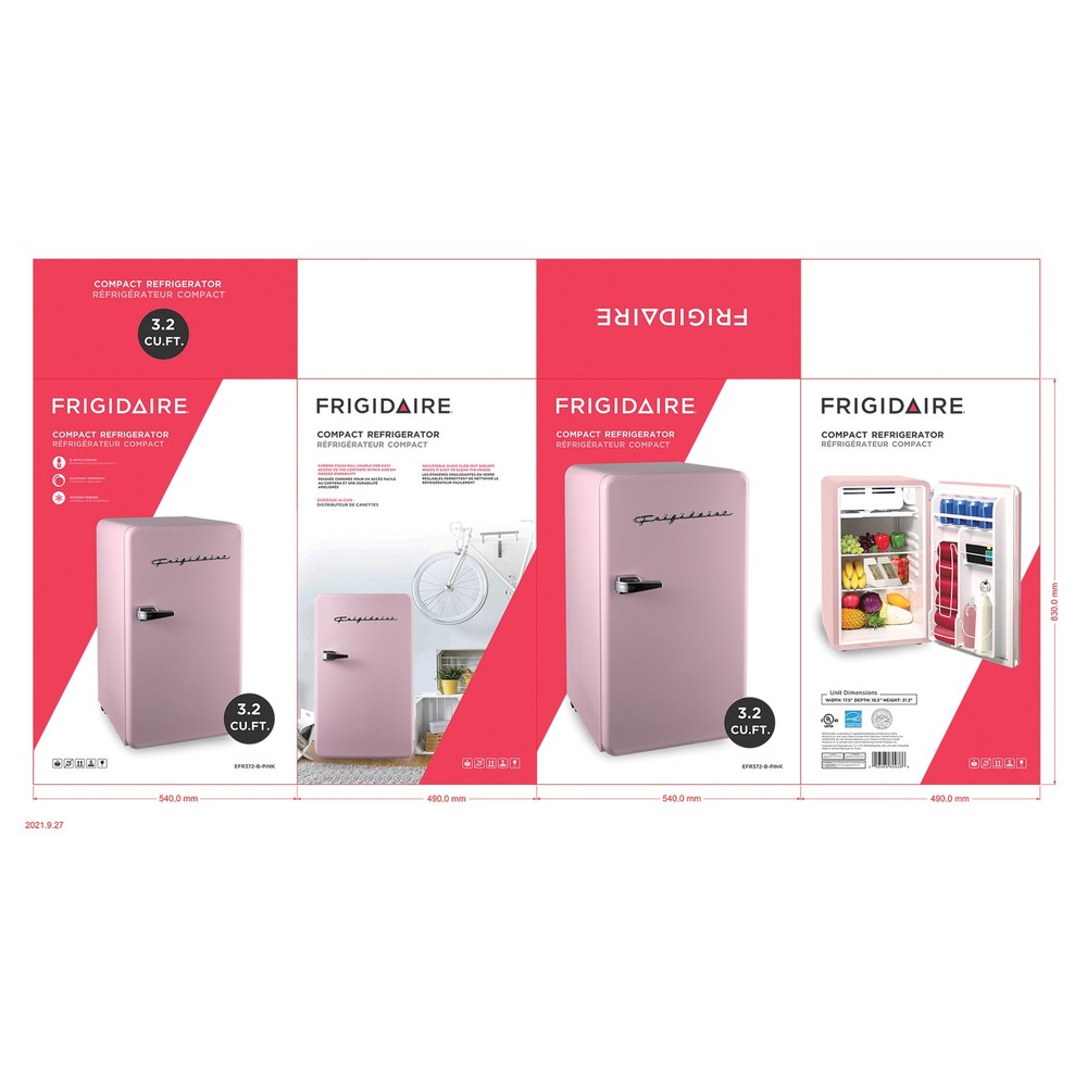 3.2 Cu Ft 60W Retro Compact Refrigerator