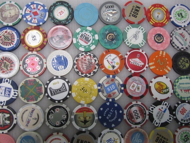 100 Casino Gaming Poker Chip Lot Las Vegas $1 New & Used Chipco Paulson Clay