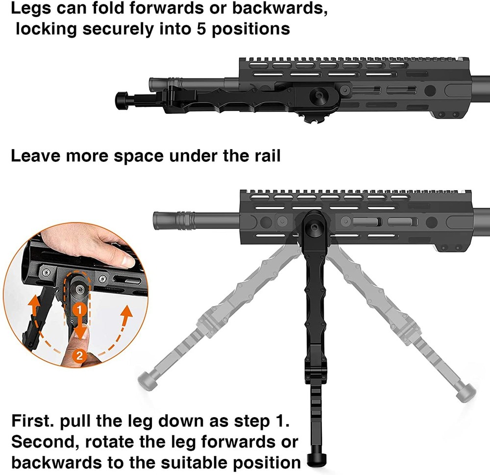 Split Bipod Adjustable Tactical Stand Rifle Bipod V9 Hunting Bipod
