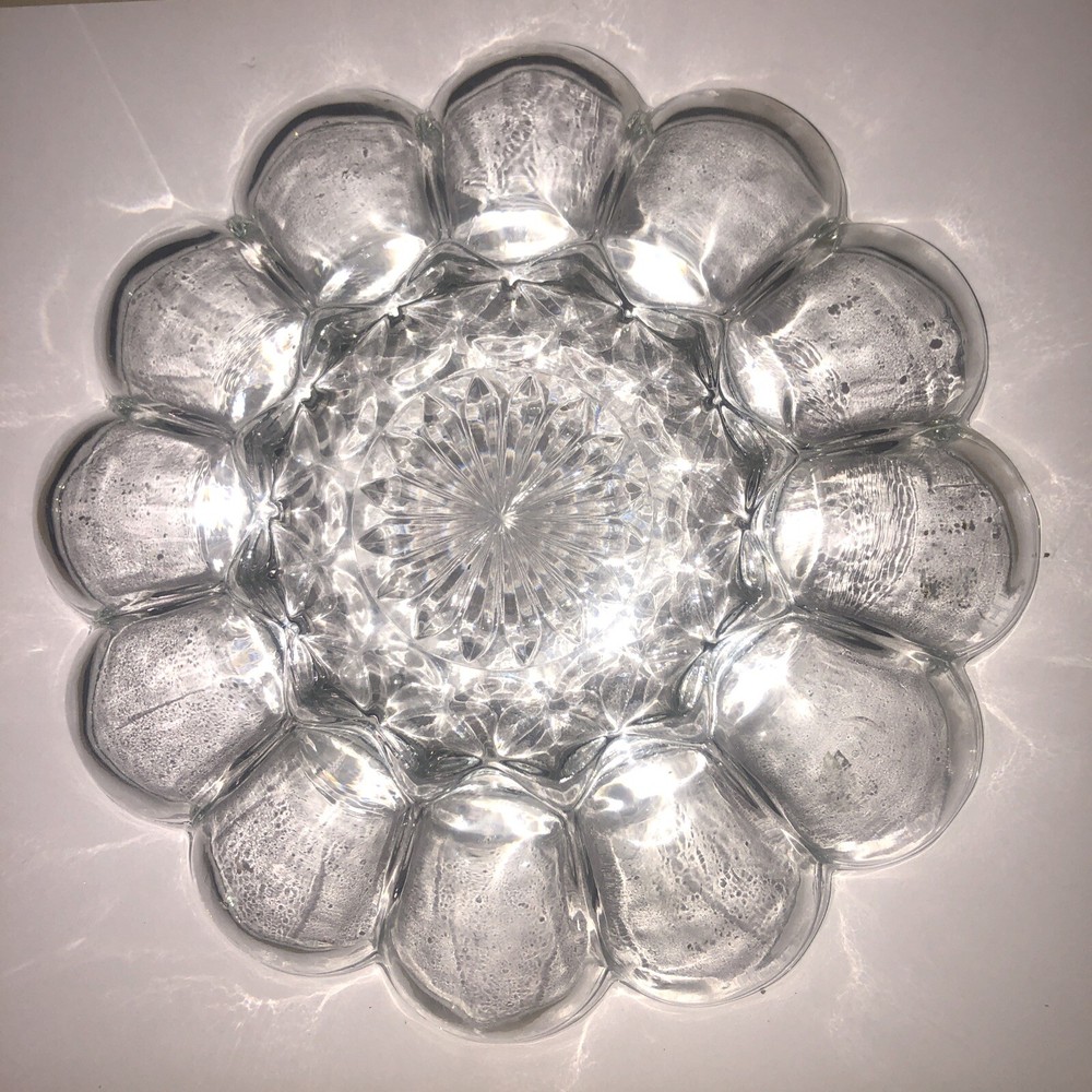 Depression Glass Crystal Bowl Diameter 10”