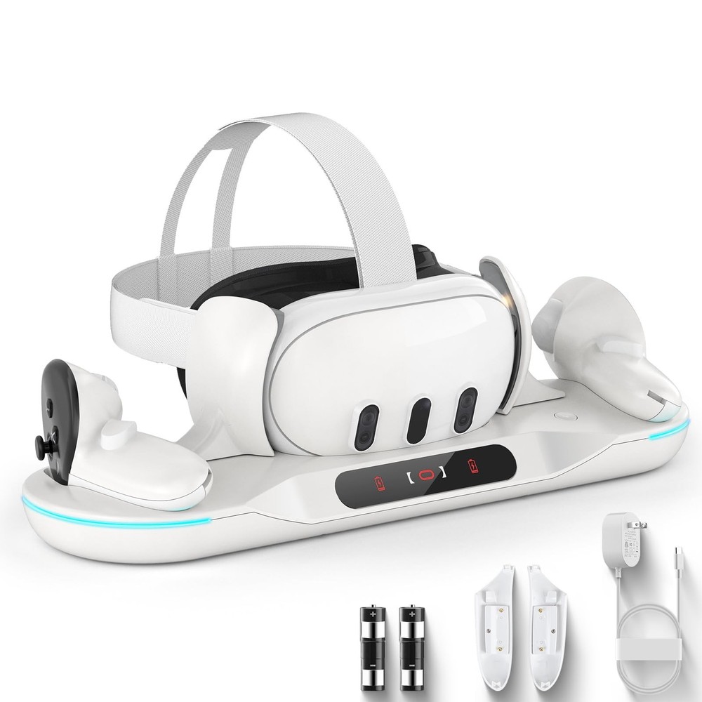 Dxldfks Auto-Clamping Charging Dock for Meta Quest 3 & Controller Accessories