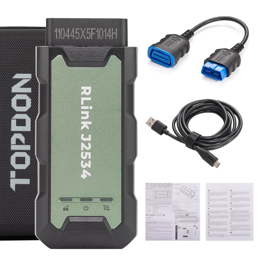 TOPDON Rlink J2534 Pass-Thru Progarmmer Tool Support E.CU coding, reset services