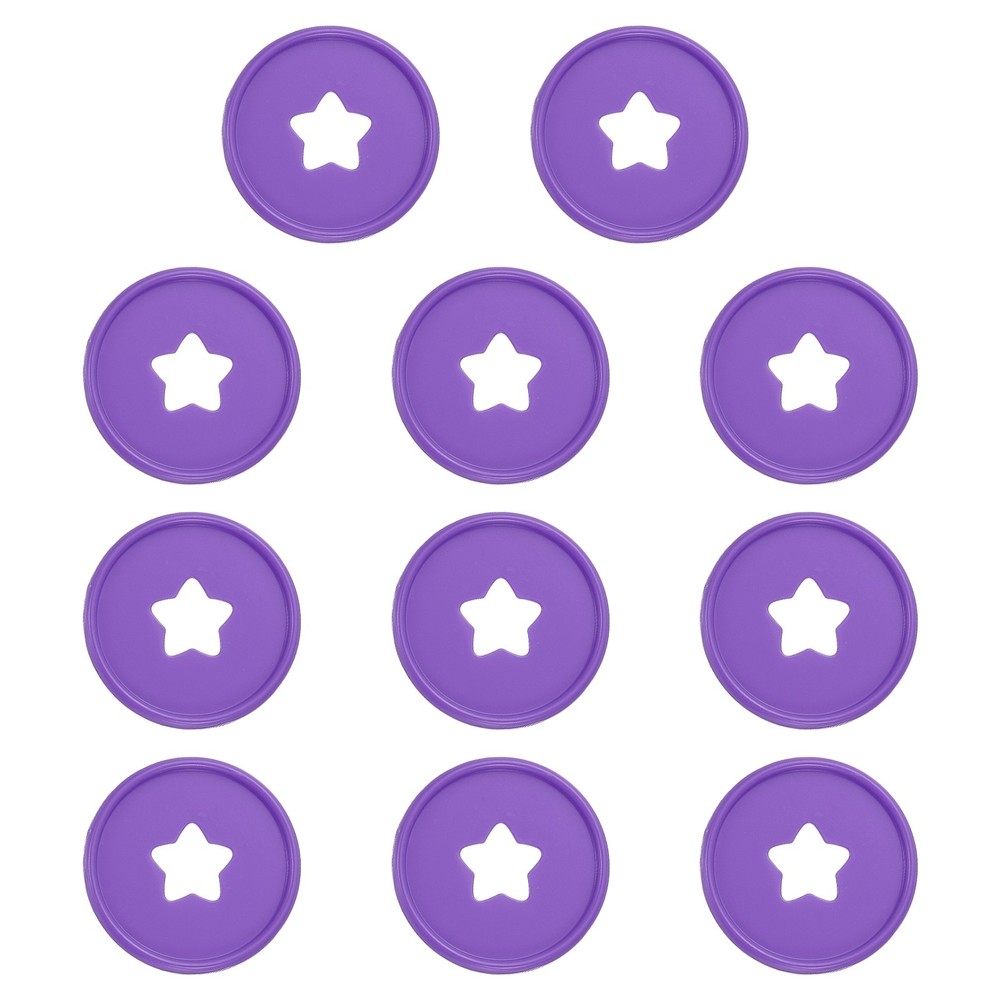 35mm Plastic Book Binding Discs, 11 Pack Expansion Discs Star, Purple
