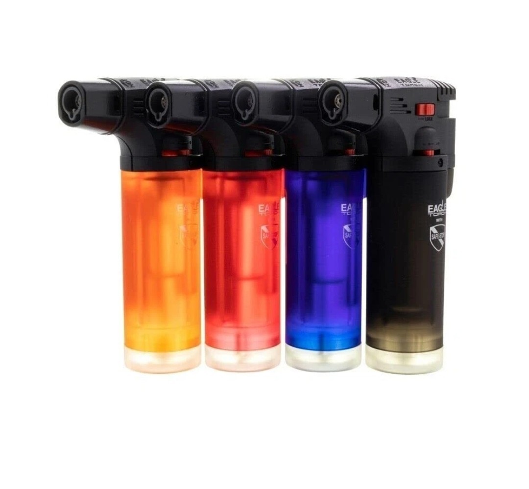 4 Pack Eagle Jet Torch Gun Lighter Adjustable Flame Windproof Butane Refillable