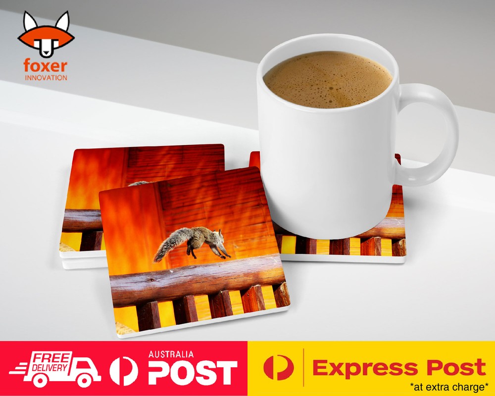 COASTER COFFEE DRINKING MAT|CUTE SQUIRREL JUMPING ANIMAL