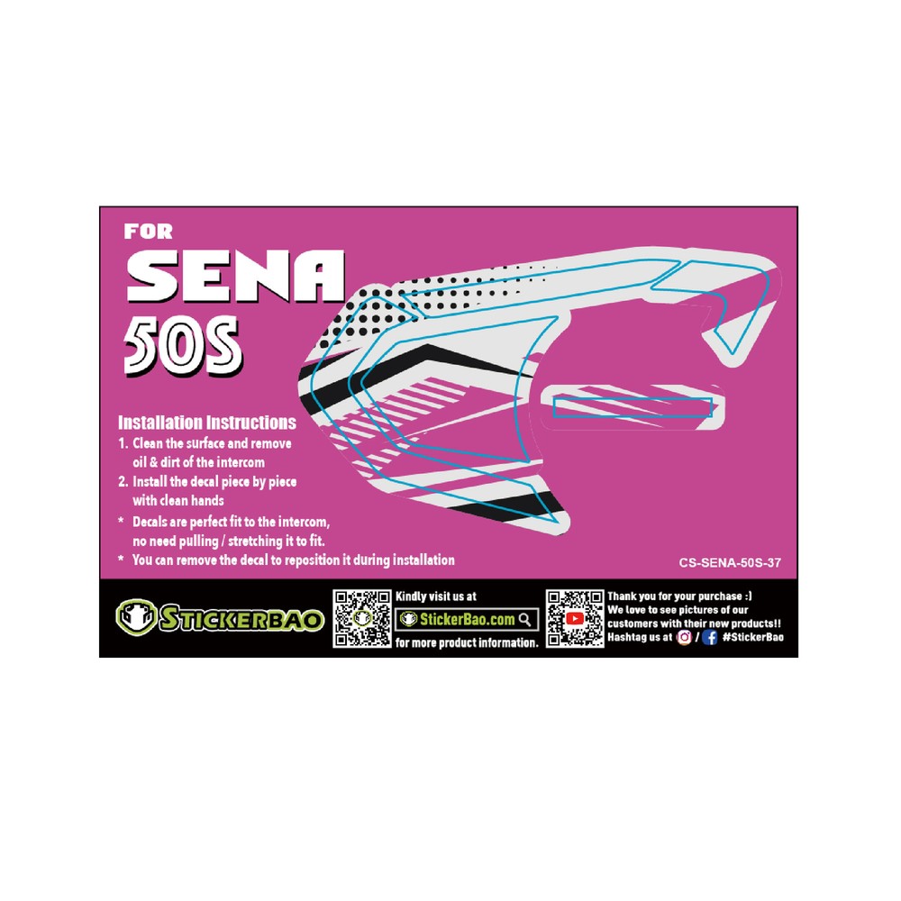 Cyber Pink Device Surface Sticker For SENA 50S Intercom x1