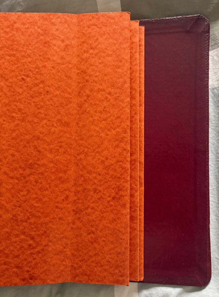 RARE Hardback Mint Sheet Stamp Binder from 1930s Gimbels w/ 8 sheet files within