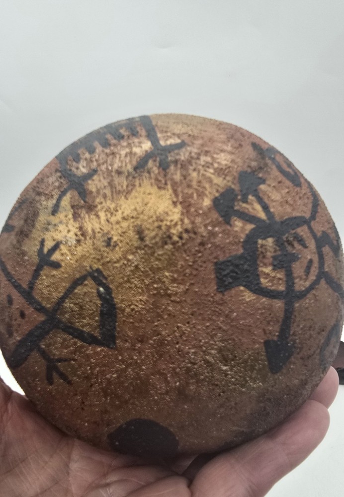 Native American Hand Painted Small Gourd Vase