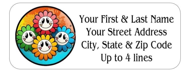 150 Crazy Daisy Daisies Colorful Mailing Return Address Labels Personalized