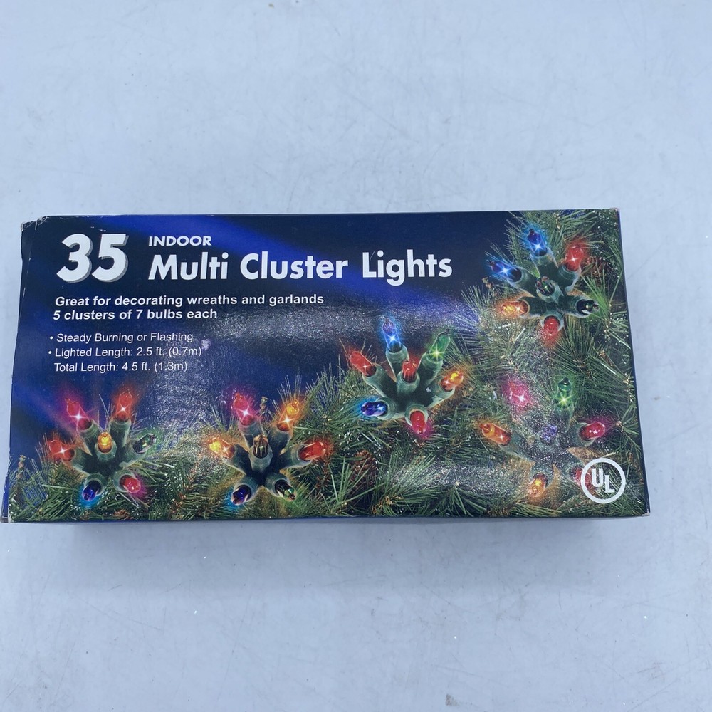 NEW 35 indoor multi cluster lights green wire NIB
