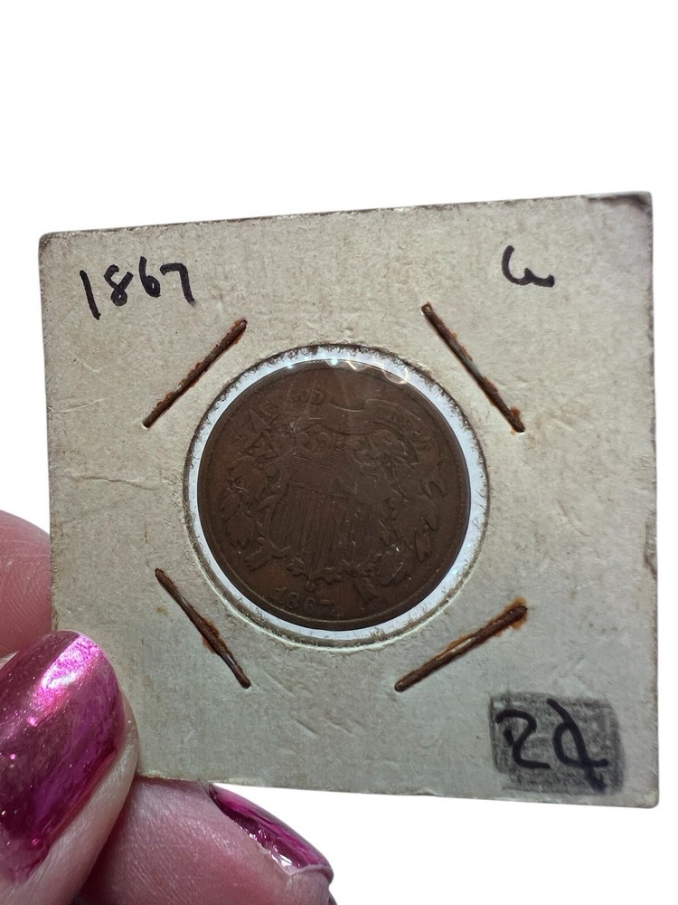 1867 TWO CENT PIECE 2¢ In Display Card