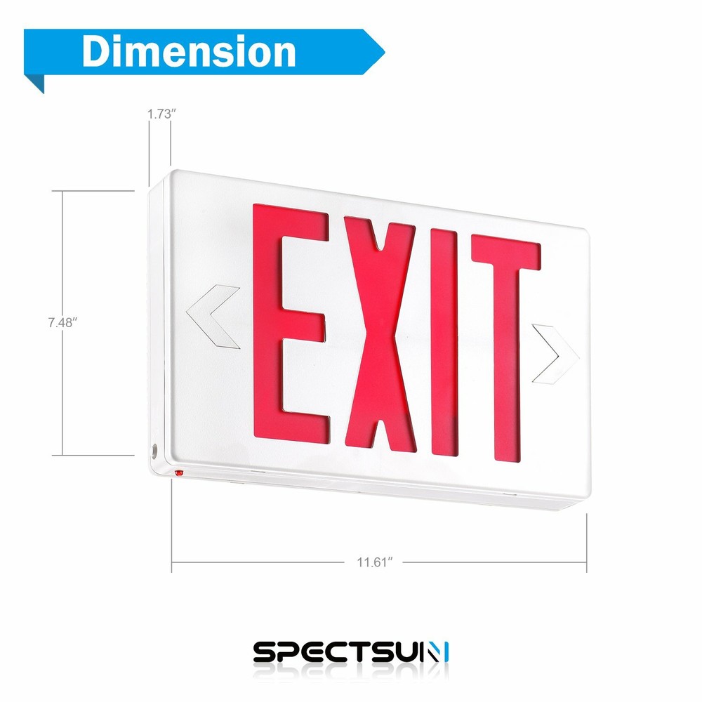 2 PC RED Exit Sign & Emergency Light Exit Sign Battery Combo for Home UL Listed