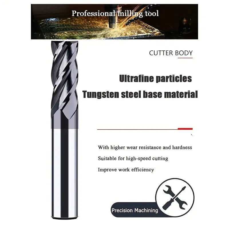 New 5 PCS - 1/8" 4 FLUTE CARBIDE END MILL - TiALN COATED USA