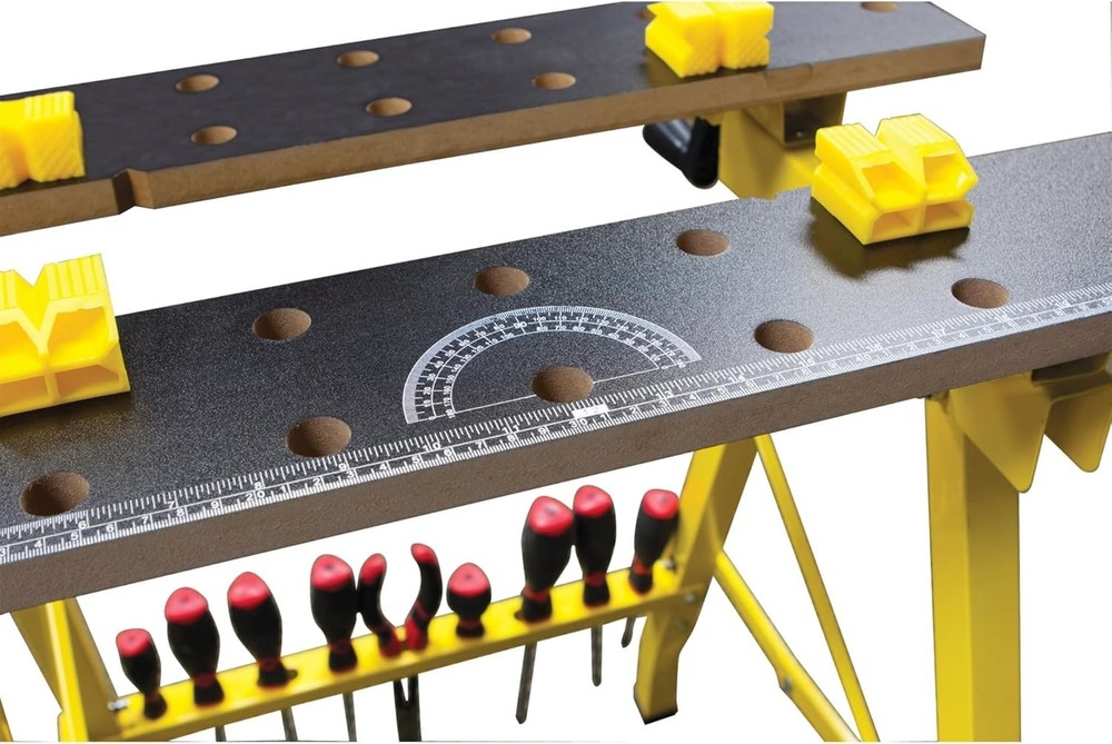 Multi-Purpose Folding Workbench & Vise W54025 – Portable, Lightweight, Yellow