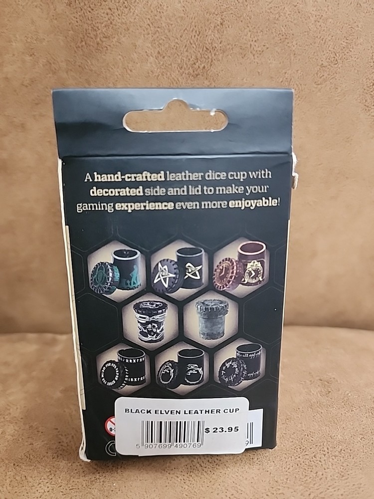 Q-Workshop Dice Accessory Elven Dice Cup Leather Black Silver