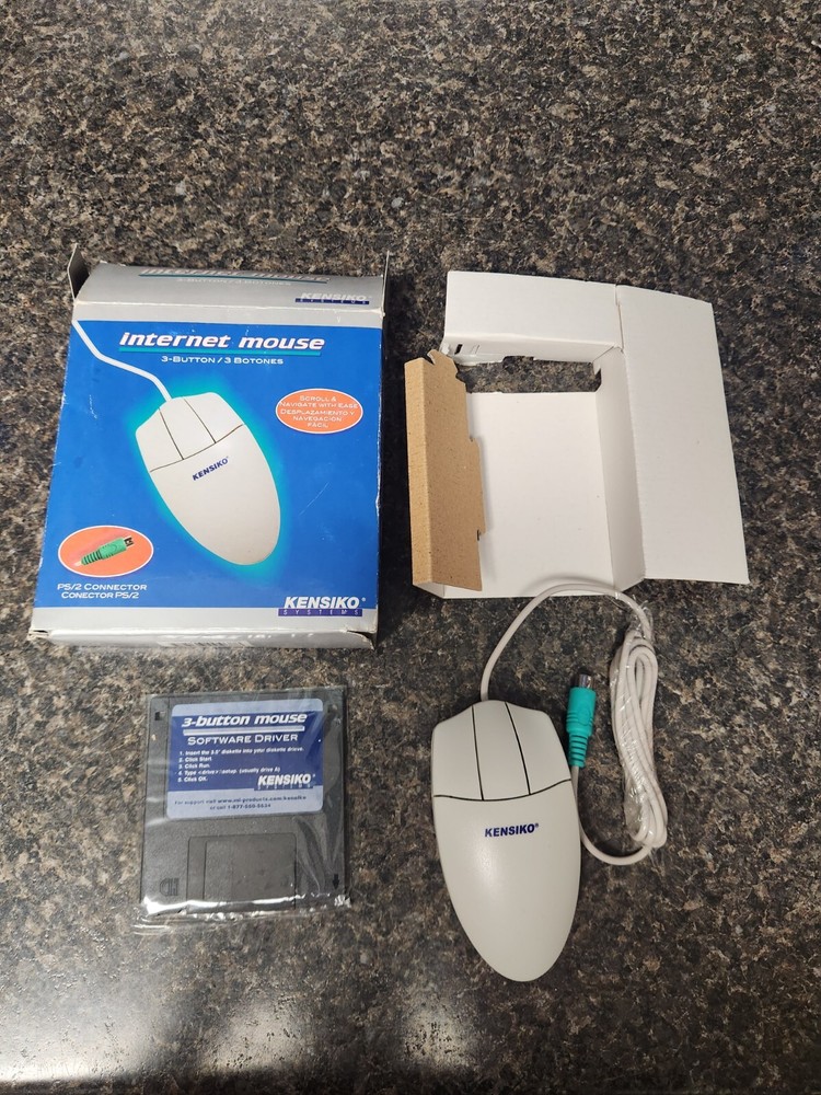 Kensiko Internet Mouse 3 Button PS/2 Connector  Good Condition