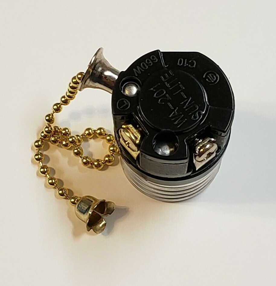 BAKELITE PULL CHAIN LAMP SOCKET WITH UNO THREADS LAMP PART NEW 30541J