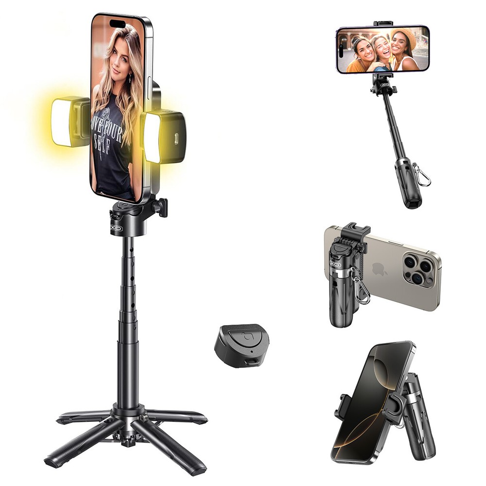 Selfie Stick With Light Phone Tripod Stand Bluetooth Remote for iPhone|Samsung