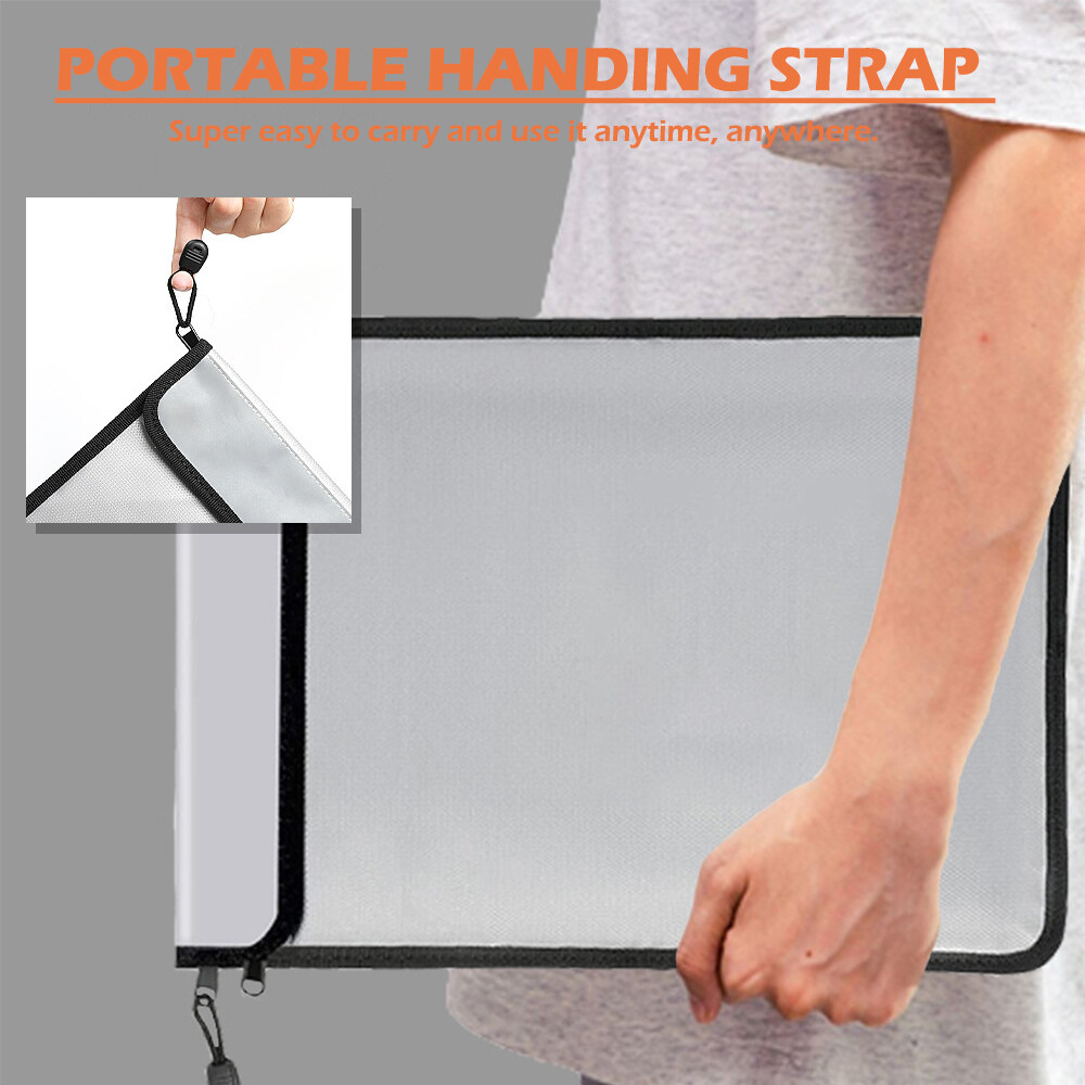 Fireproof Document Bag Waterproof Safe Cash Money Pouch Storage Envelope Folder