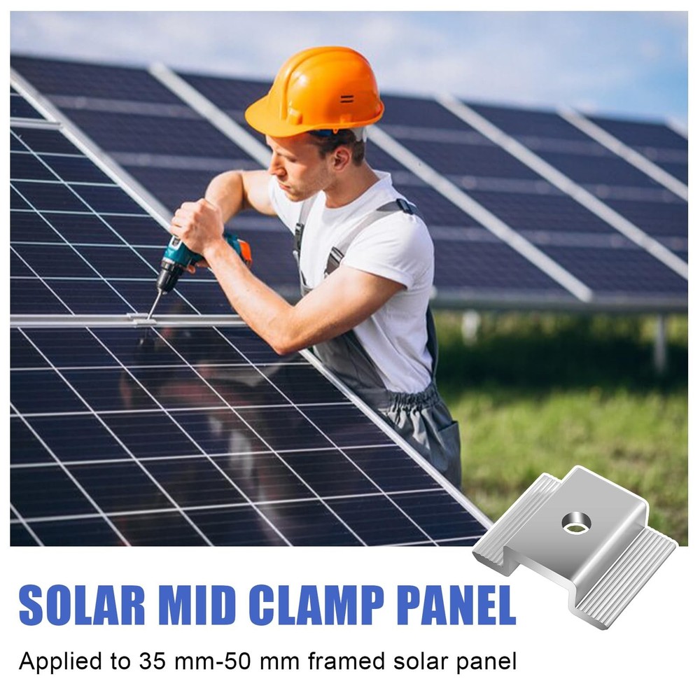 42 Pack Solar Panel Mid Clamps, Solar Panel Clamps Bulk, Solar Panel Bracket ...