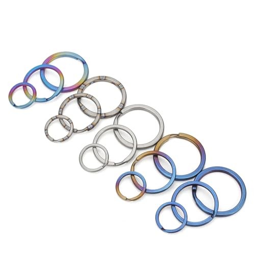 3-Pack Titanium O-Ring Keychain Kit, Quick Release Split Rings 20mm*3 Bluing