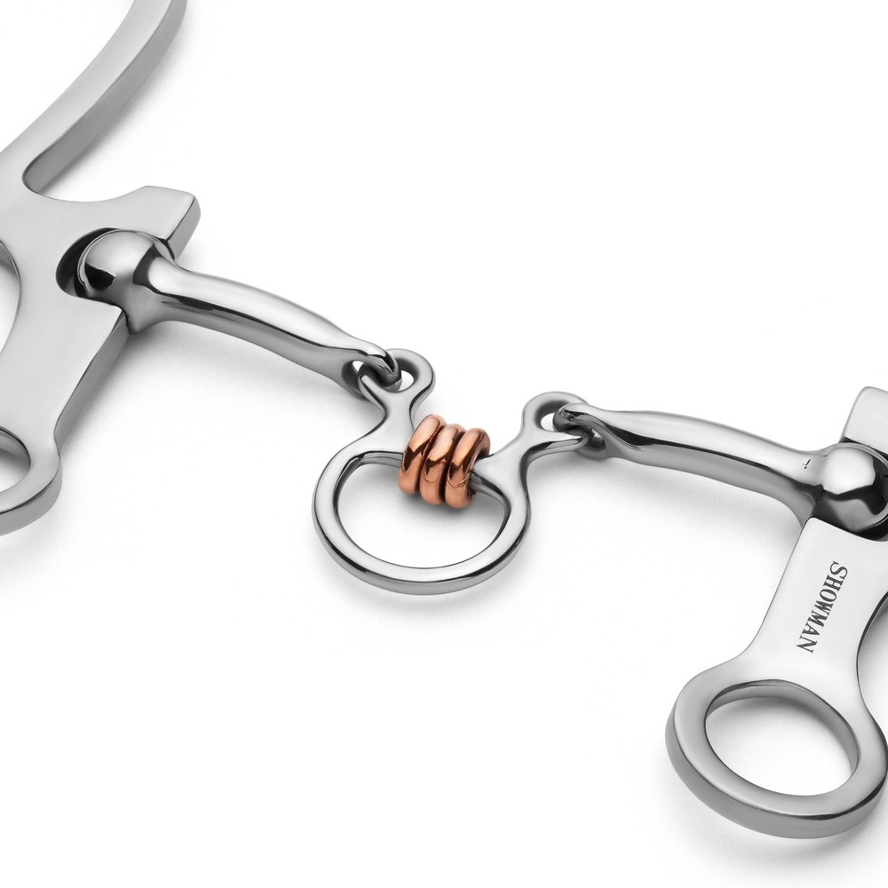 Showman Seven Shank Bit w/ Three Piece Jointed Copper Rollers