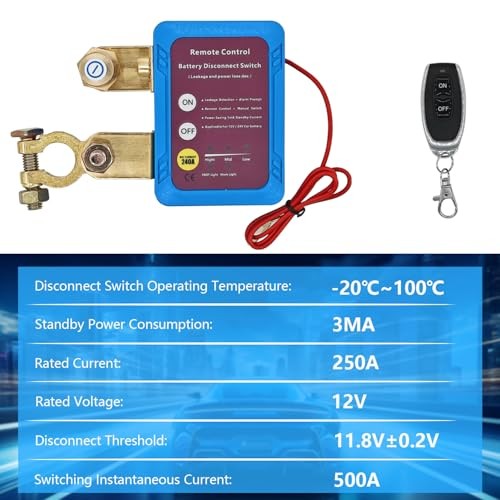 Kill Switch for Car Remote Battery Disconnect 12V/24V 240A,Automatic Cut/Shut