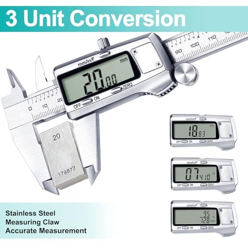 Silver 6" Digital Caliper Measuring Tool - Standard Micrometer