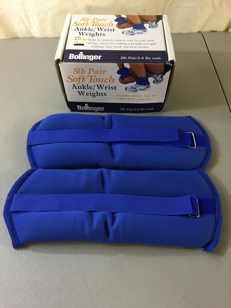Bollinger SOFT TOUCH Adjustable Ankle/Wrist Weights 5lb Pair 2.5 Home Workout