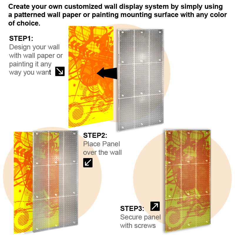 Azar Displays Pegboard Wall Panel Storage Solution, Size: 24"x 48" (CLEAR...