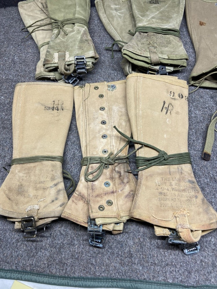 VTG WW2 Era US Army M1938 Field Leggings Gaiters Various Sizes AS IS