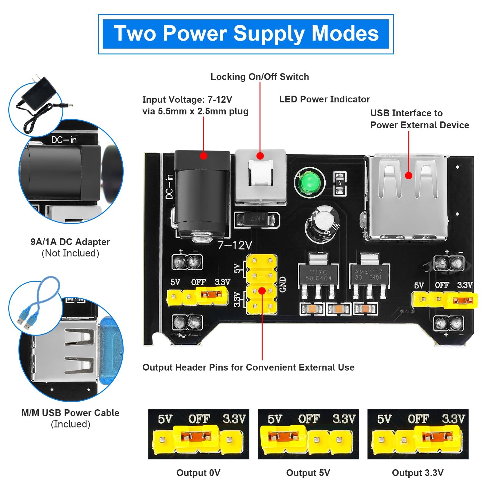 Electronics Basic Starter Kit for Arduino, 830 tie-Points Breadboard with...