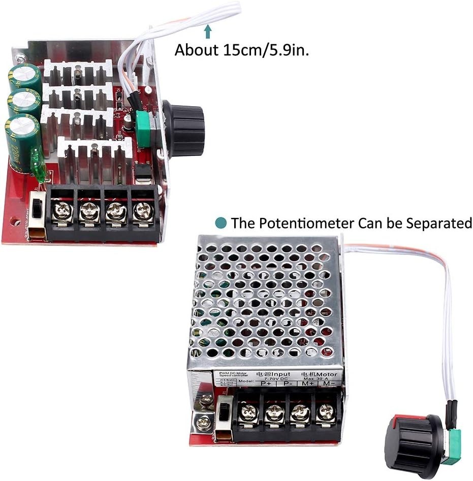 Compact 7-70V 30A PWM Speed Controller for 12V to 48V Motors – Efficient Control