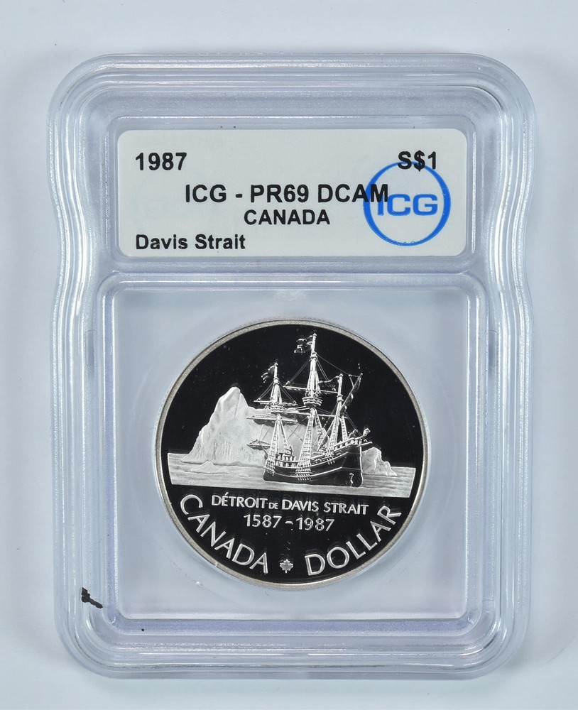1987 Canada Silver Dollar Davis Strait PR69 DCAM ICG