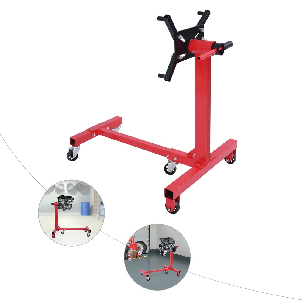 Rotating Engine Stand 1250lbs Motor Hoist Dolly w/ 360° Adjustable Head