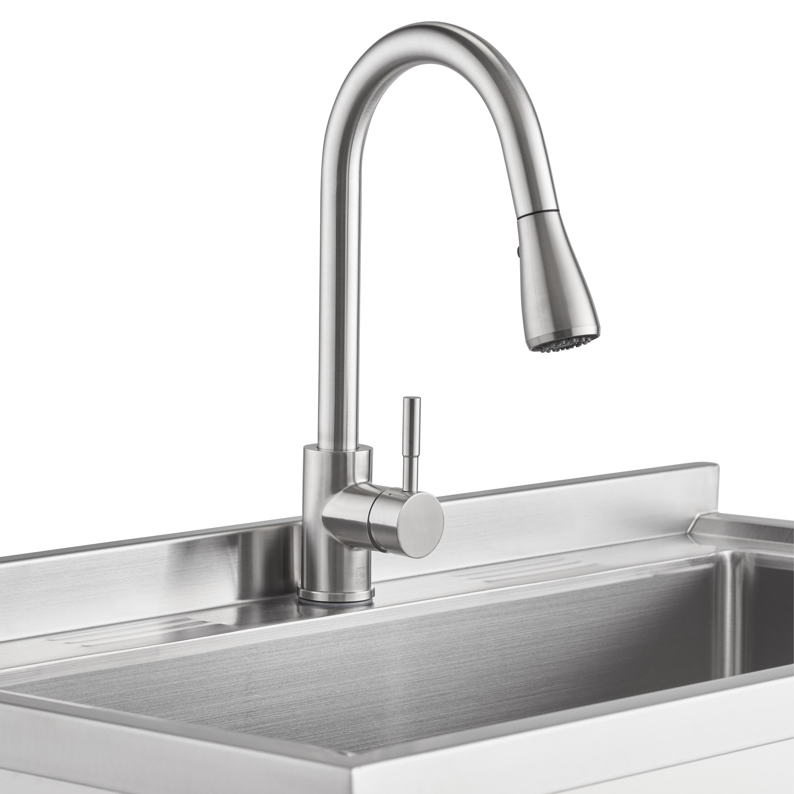 TRINITY 30" X 14" Stainless Steel Utility Sink, Pull-Out Faucet, Garage, Laundry