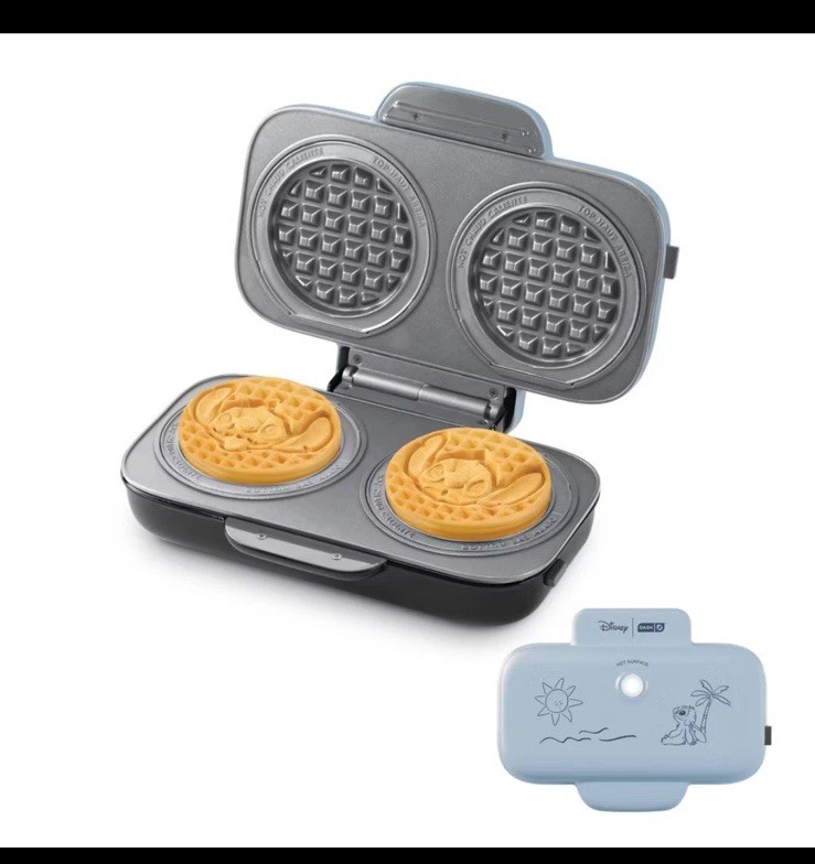 Disney Dash Stitch MultiMaker Double Waffle Maker System Stitch New