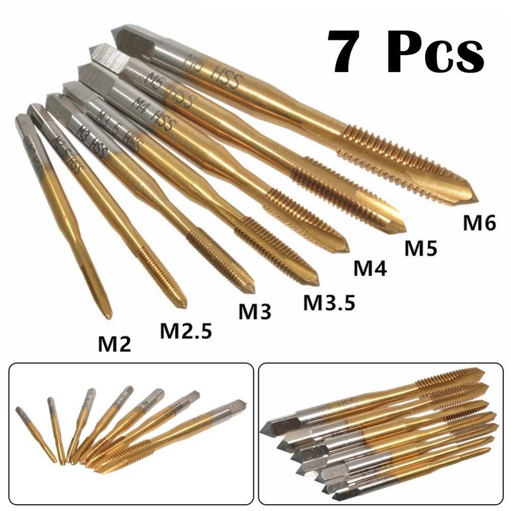 Assemble Furniture Thread Taps Hand Tool High Temperature Tapping 7pc Set