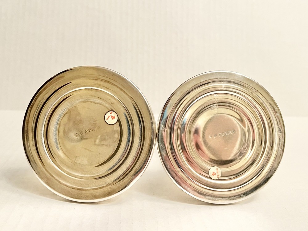 Silver Plated Candlesticks - F.B. Rogers - Shiny Vintage Candle Holders - 3.5”