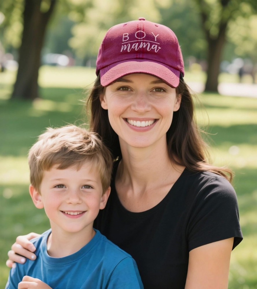 Boy Mama Ponytail Hat, Adjustable Washed Distressed Twill Plain Baseball Cap ...