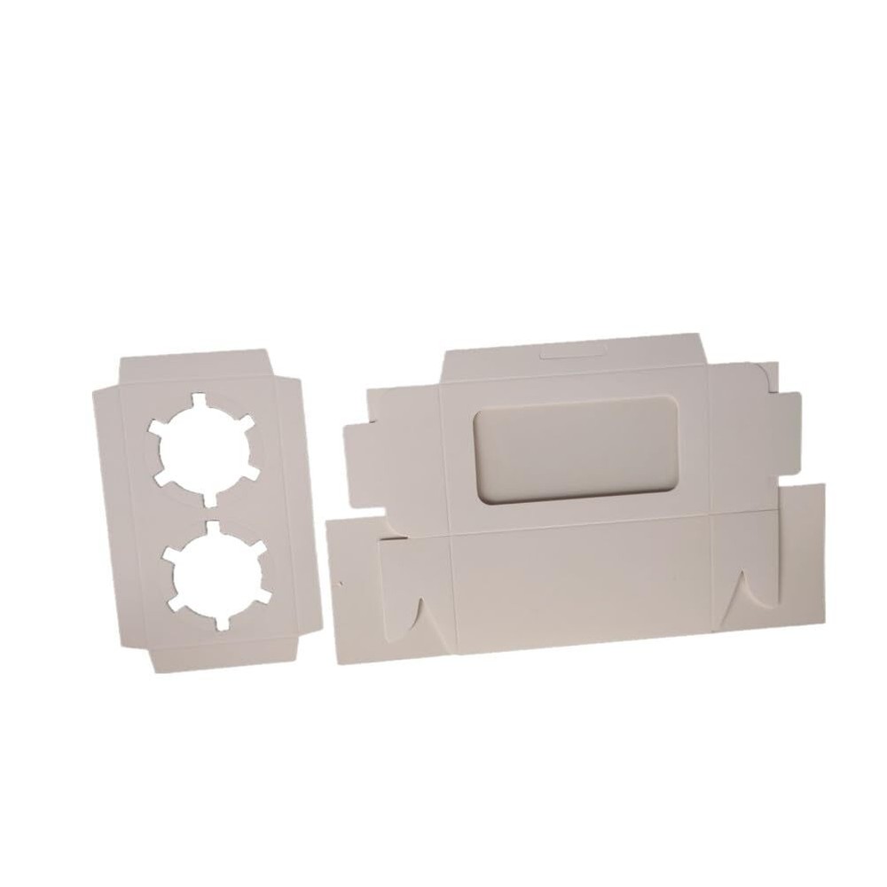 White Paper Cupcake Boxes Fits 2 Muffins Cookie Cupcake Containers with Clear...