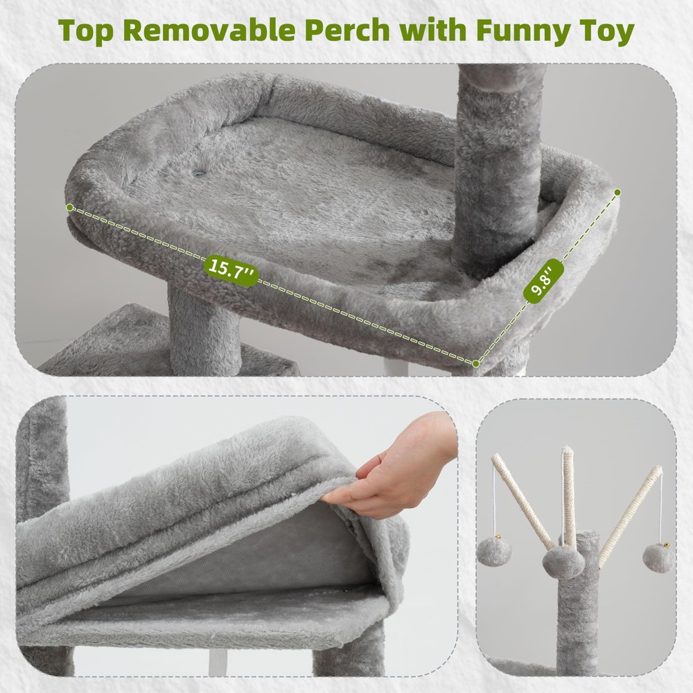 Gitelsnour Cat Tree for Indoor Cats, Cat Tower with Scratching Post for Small