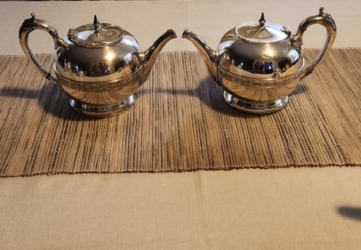5 Piece Gorham Silver-Plated Holloware 0121 Silver Soldered Coffee & Tea Set